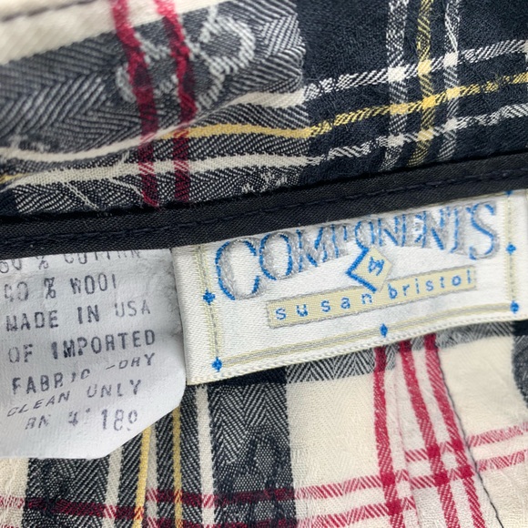 Vintage Plaid High waist Buttoned Skirt Wool Plaid Grunge Cottagecore Skirt - Picture 7 of 9